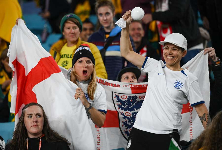 England fans cheer ahead of the semi-final match against Australia