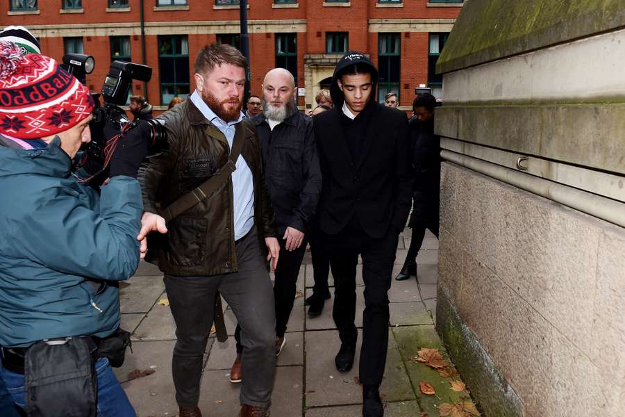 Greenwood leaving Manchester Magistrates court