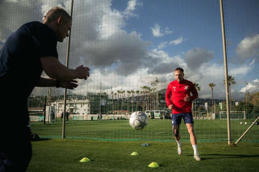 Javorček během tréninku.