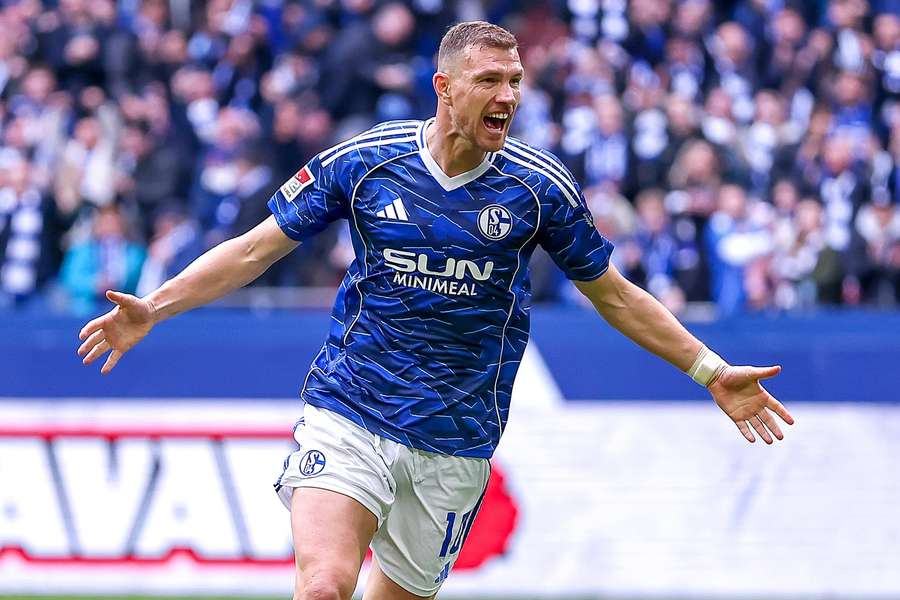 Edin Dzeko currently plays for Schalke 04 in Germany's second division Edin Dzeko currently plays for Schalke 04 in Germany's second division