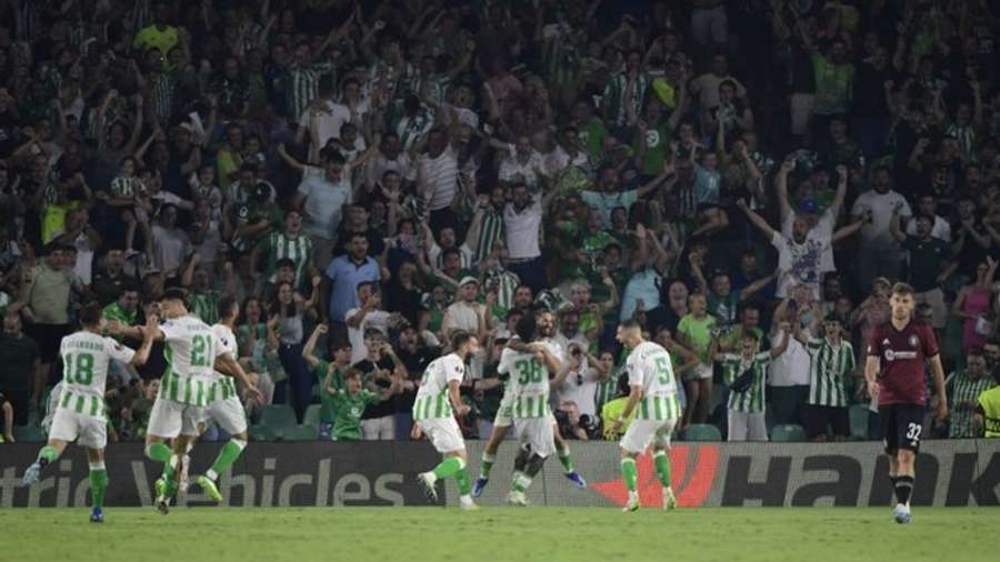 A festa dos jogadores do Bétis