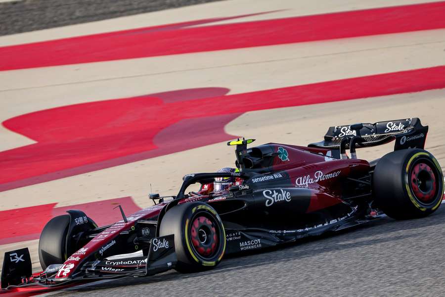 Zhou Guanyu drives during the second day of Formula 1 pre-season testing