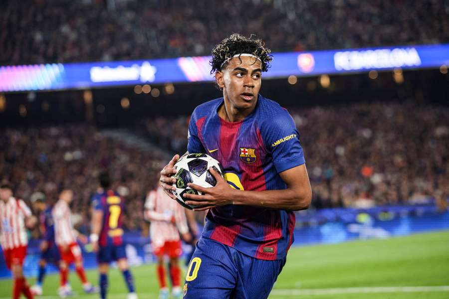 Lamine Yamal lors du match aller. Lamine Yamal lors du match aller.