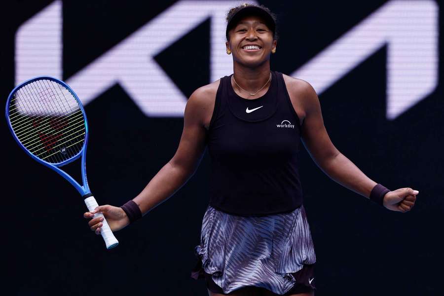 Osaka jumped with joy after securing the win