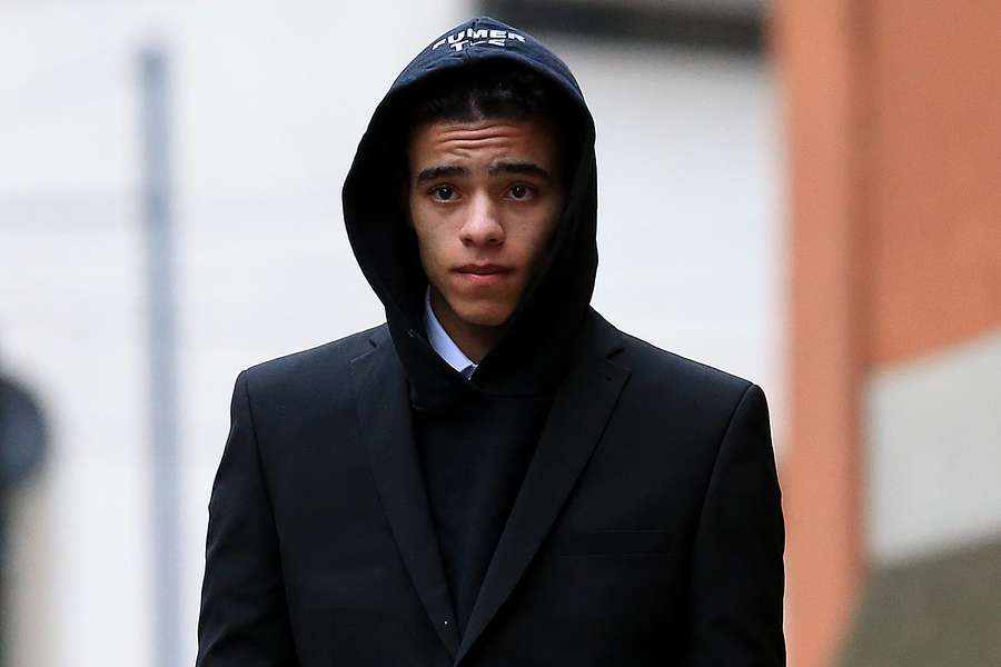 Mason Greenwood leaves Minshull Street Crown Court in Manchester