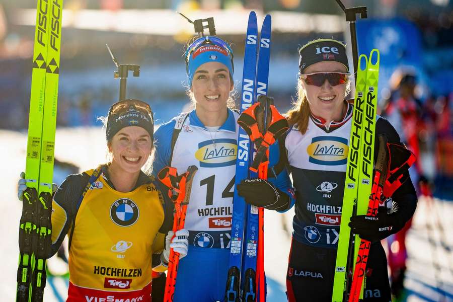 Najlepšie trio stíhačky v Hochfilzene. Najlepšie trio stíhačky v Hochfilzene.