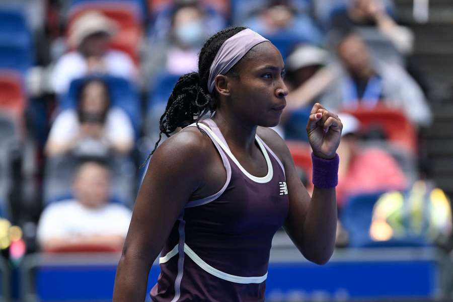 Coco Gauff na quinta-feira em Wuhan.