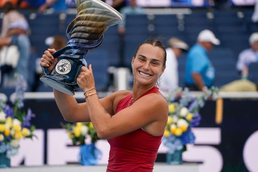 Sabalenka chega animada com o título em Cincy