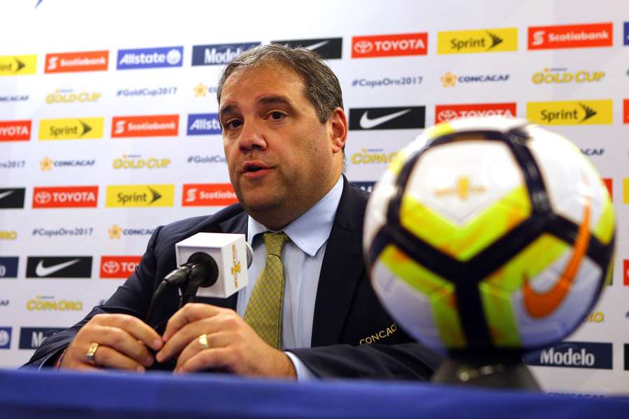 CONCACAF president Victor Montagliani addresses the media