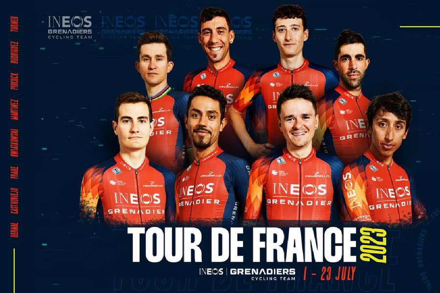 El equipo de Ineos Grenadiers para el Tour de Francia 