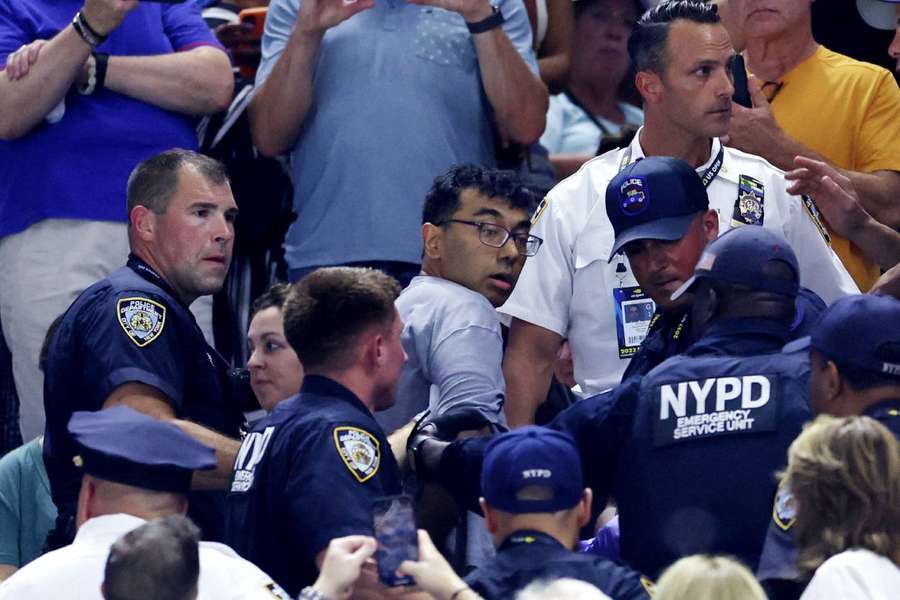 Four climate protesters, wearing shirts with the slogan 'End Fossil Fuels' forced the stoppage of a match between Gauff and Muchova
