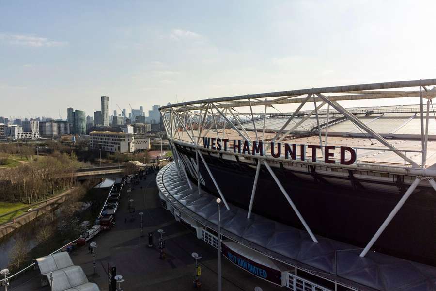 An aerial view of the London Stadium, home of West Ham United