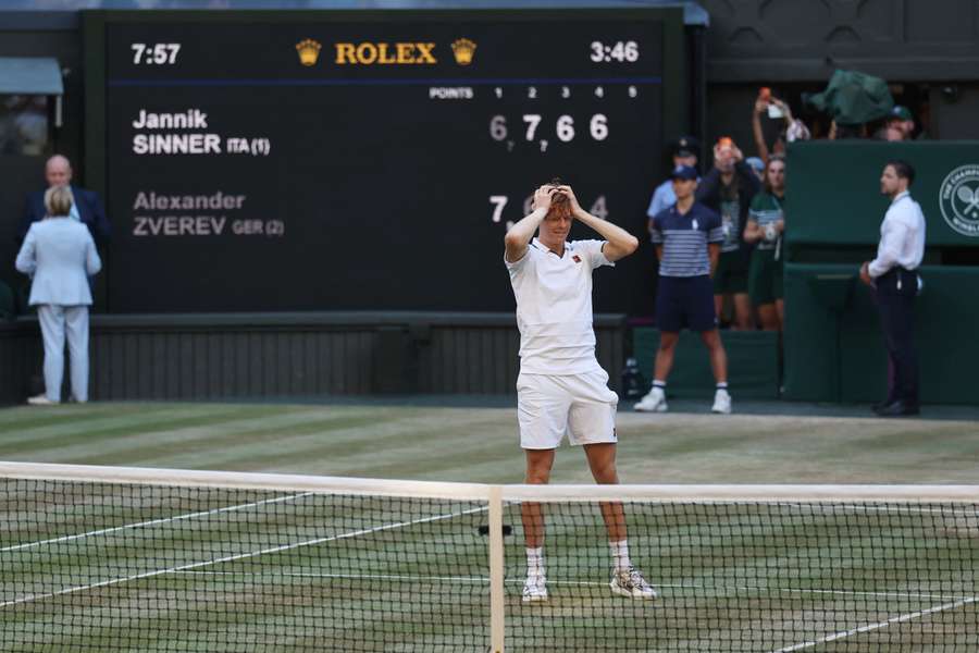 Sinner no se lo podía creer al ganar a Zverev