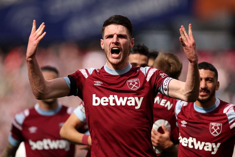 West Ham's captain Declan Rice