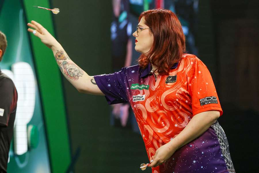 Noa-Lynn van Leuven during the 2025/26 Paddy Power World Darts Championship