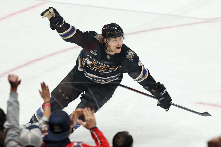 Washington Capitals' defenceman Jakob Chychrun celebrating a goal (2024)