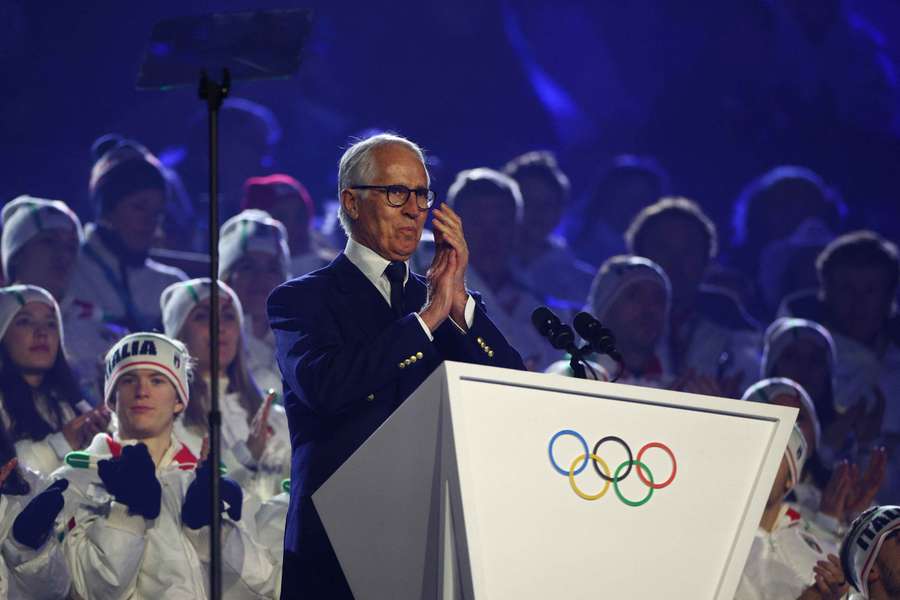 Giovanni Malagò durante la cerimonia di chiusura di Milano Cortina 2026 Giovanni Malagò durante la cerimonia di chiusura di Milano Cortina 2026