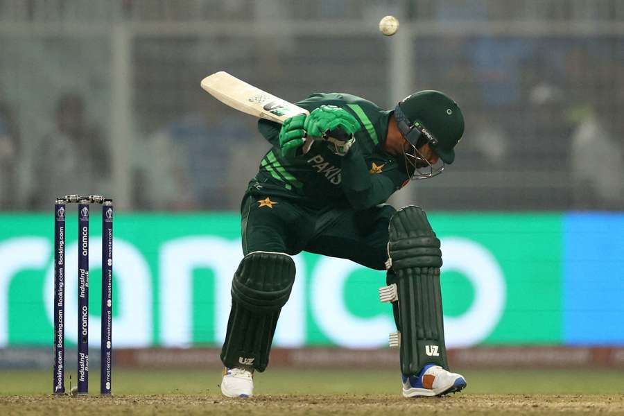 Haris Rauf with the bat for Pakistan