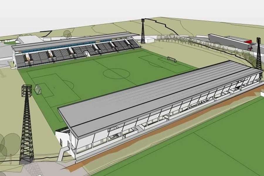 Projeto de arquitetura do novo Estádio Pina Manique