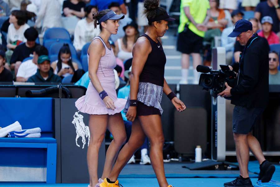 Belinda Bencic comforts Naomi Osaka after the withdrawal