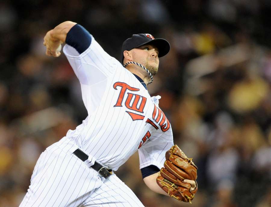 Ryan Pressly as a rookie on the Minnesota Twins