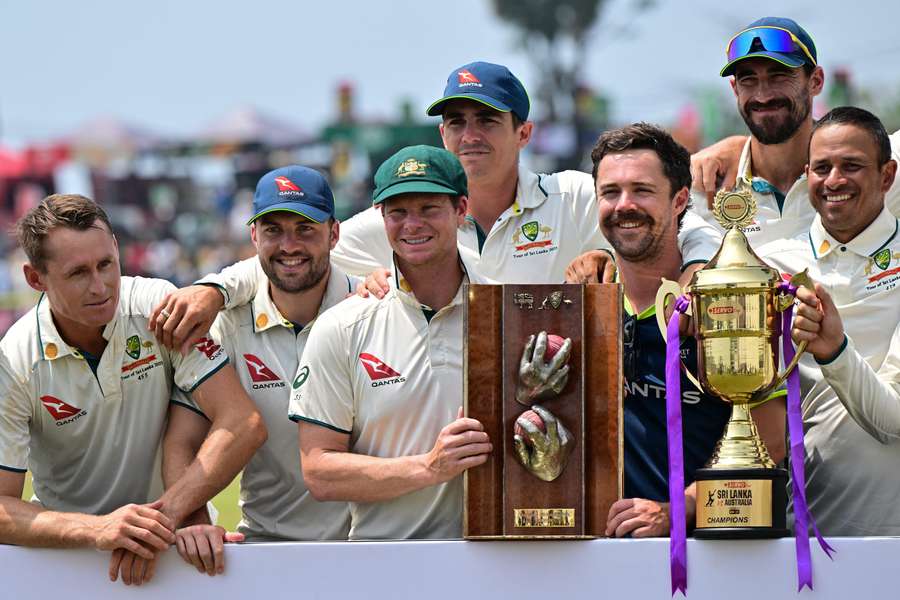 Australia's players celebrate their series victory