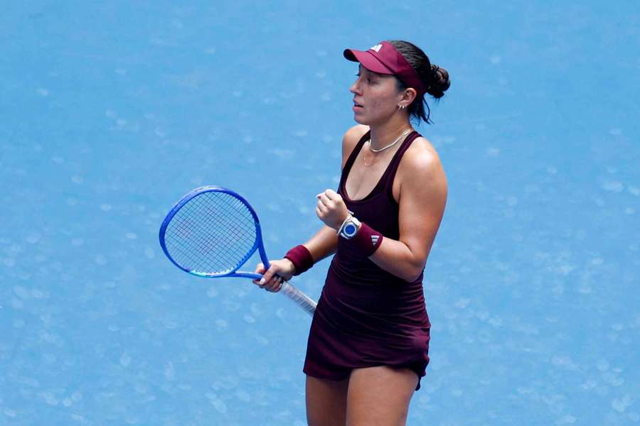 Pegula celebrates her win at the US Open