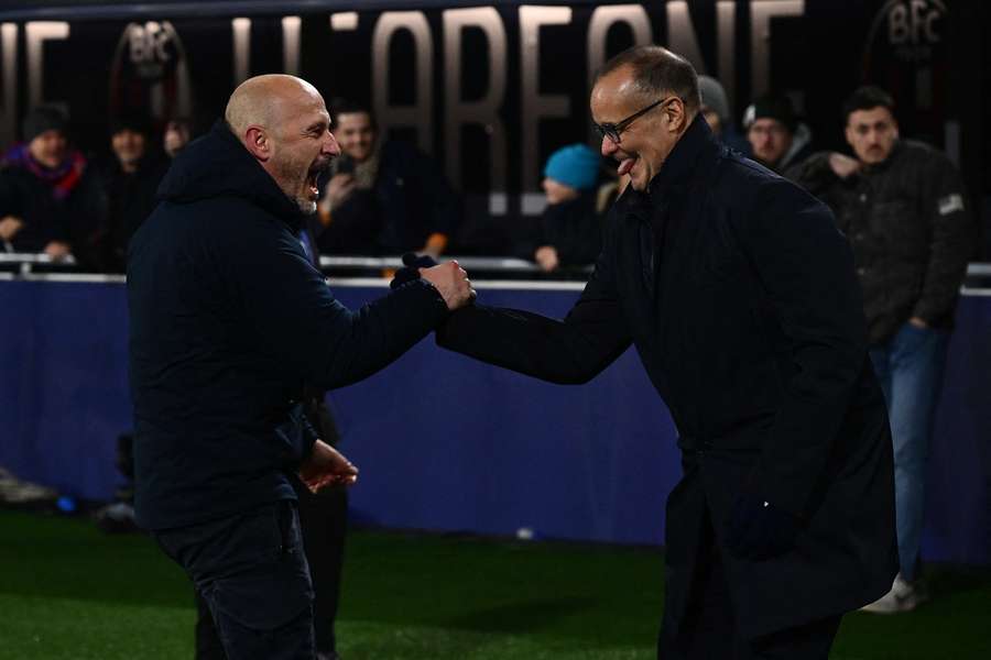 Vincenzo Italiano e Joey Saputo, allenatore e presidente del Bologna