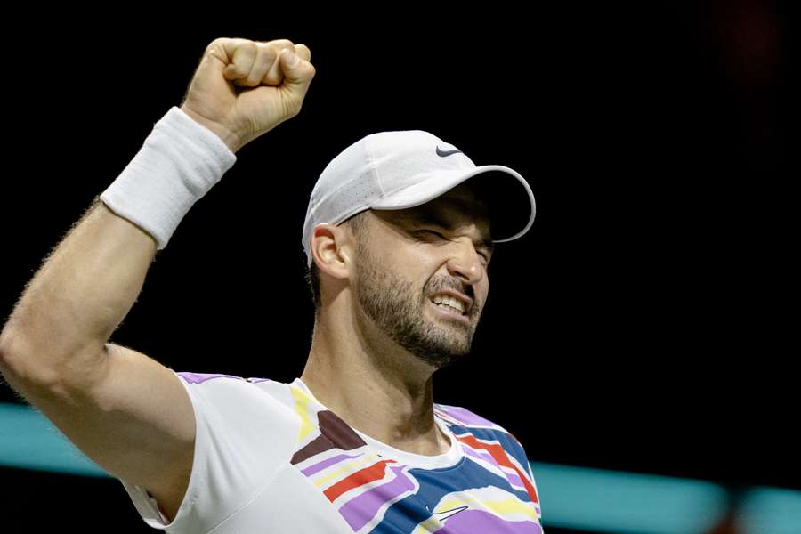 Grigor Dimitrov viert zijn zege op Alex de Minaur