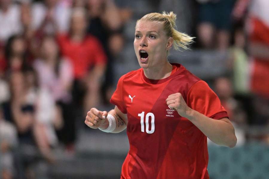 Kathrine Heindahl in action for the Danish women's handball national team during the 2024 Paris Olympics
