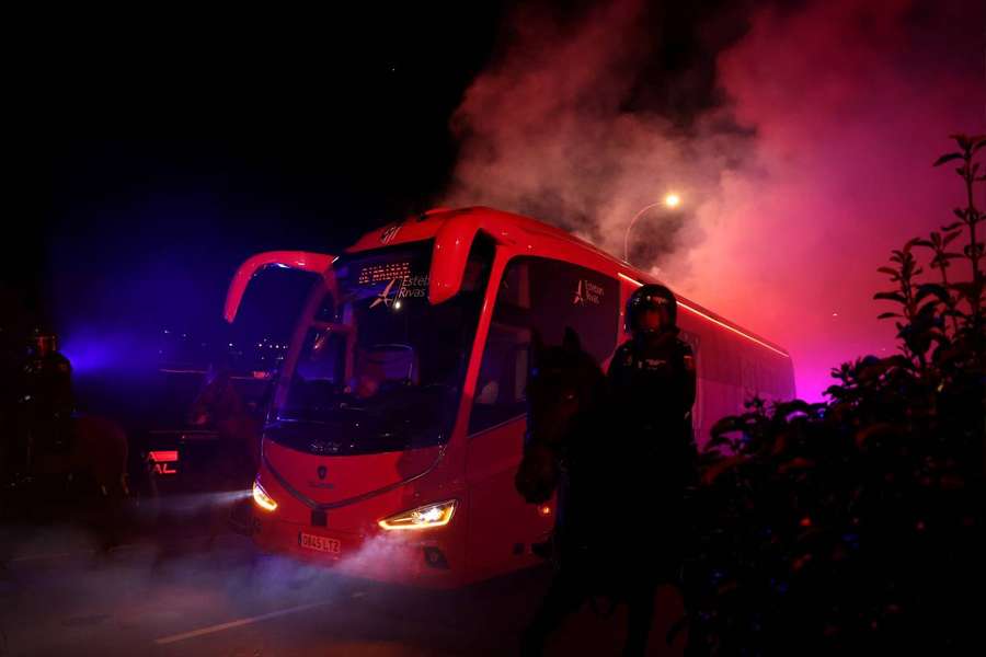 Foto correspondiente a la llegada del Atleti al Metropolitano en la eliminatoria de cuartos ante el Getafe