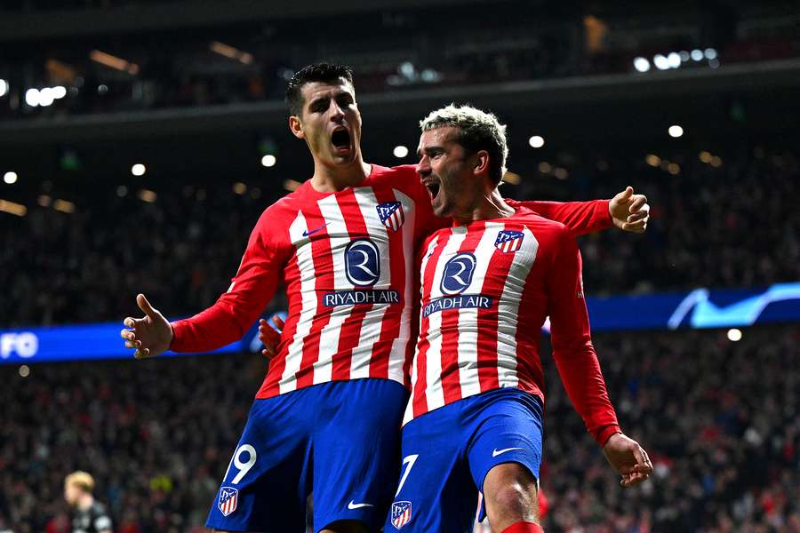 Griezmann (right) scored a brace against Celtic - as did his strike partner Morata (right).