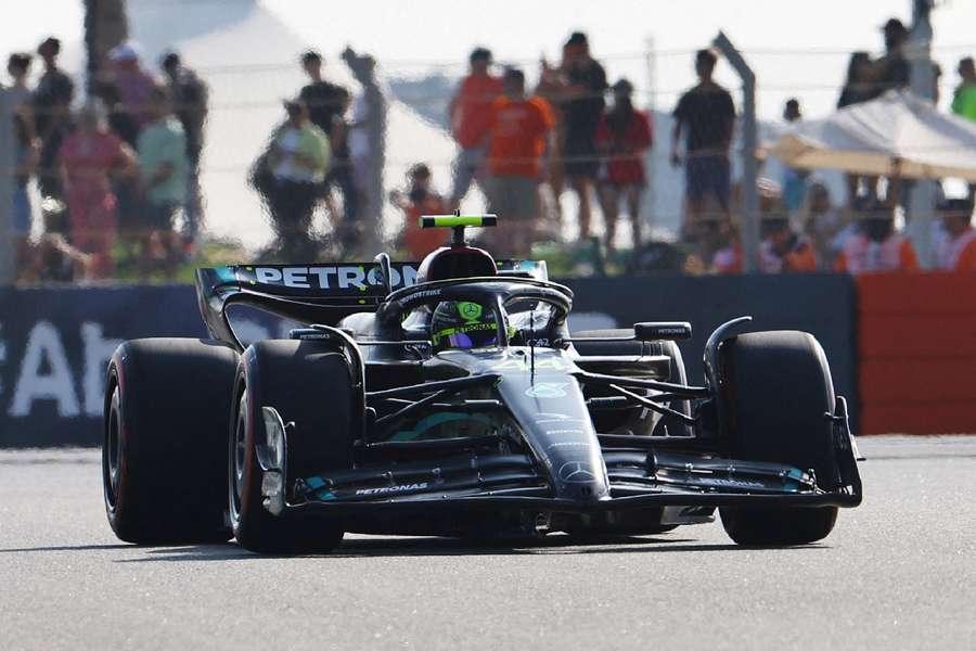 Hamilton in his Mercedes