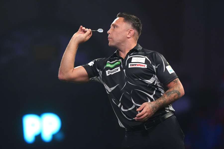Gerwyn Price in action on day six