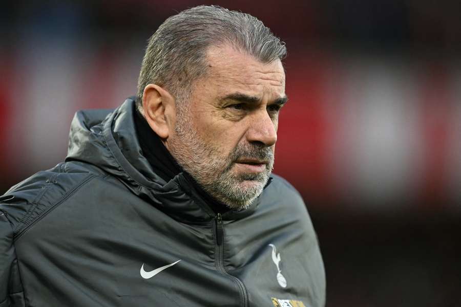 Ange Postecoglou arrives for the English Premier League football match between Nottingham Forest and Tottenham 