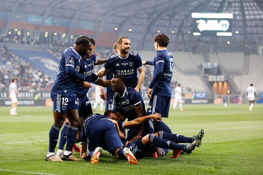 Vincent Marchetti célébrant le but du 2-1 face à Grenoble, le 12 avril.