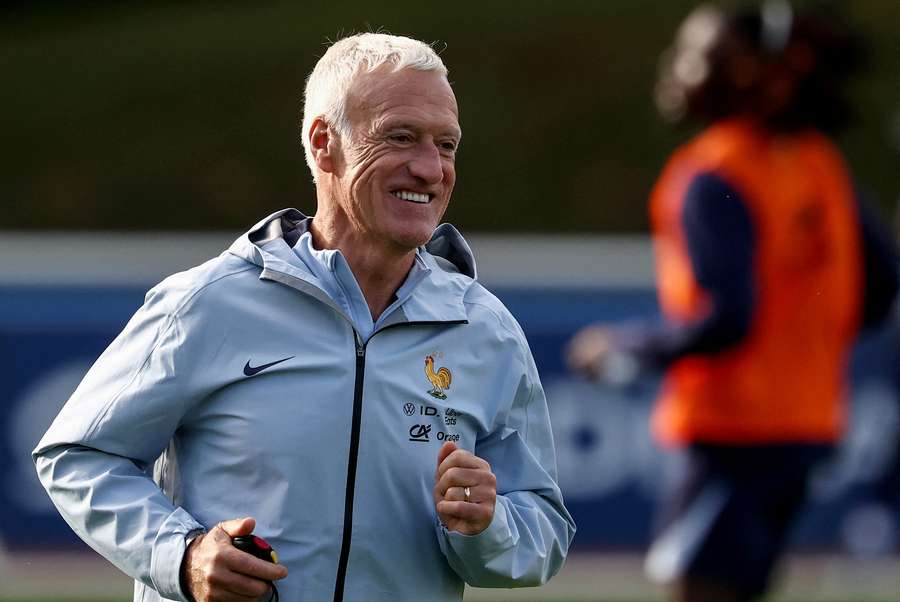 Didier Deschamps à l'entraînement.