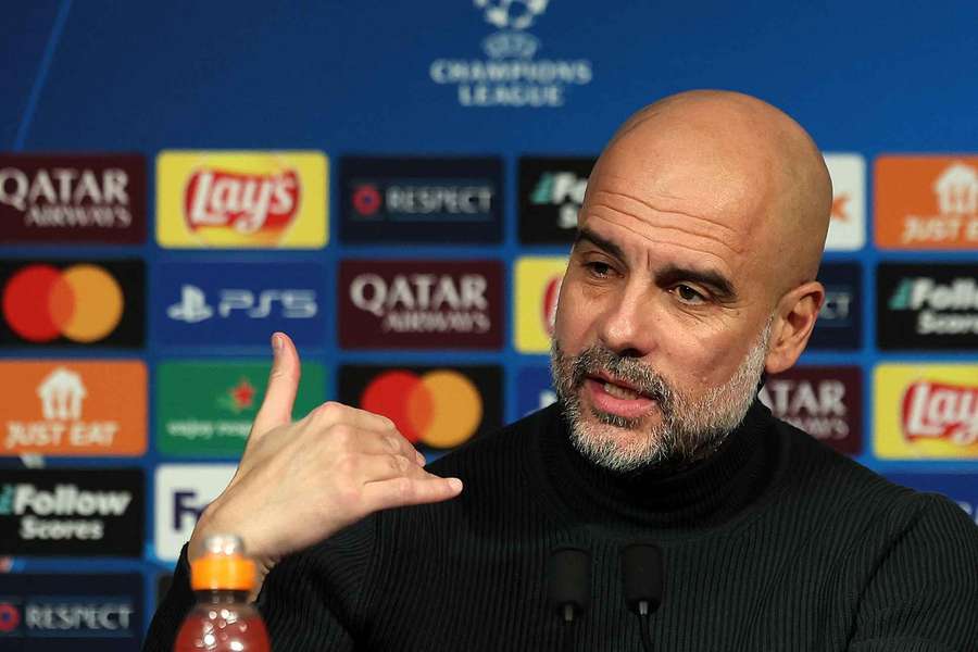 Guardiola na conferência de imprensa de terça-feira