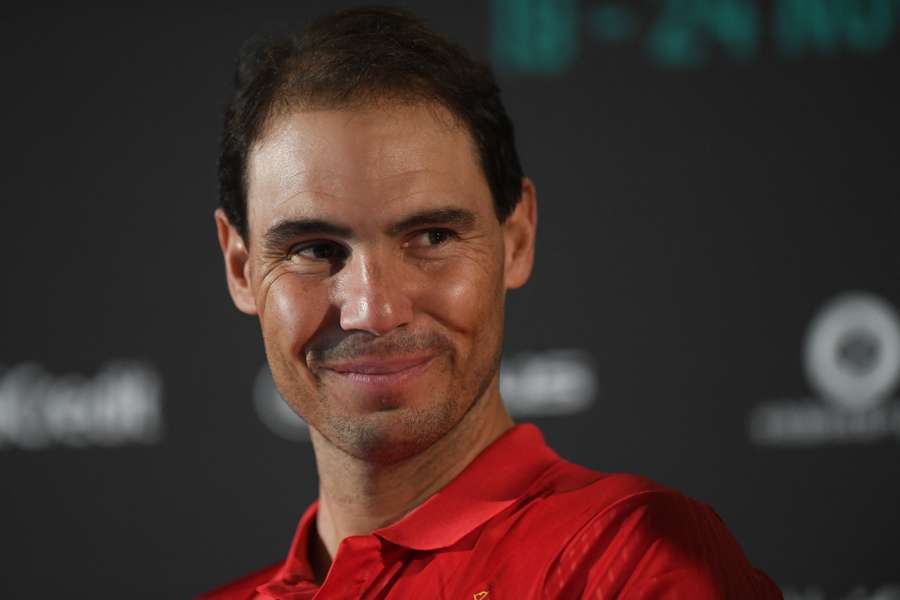 Spain's Rafael Nadal smiles during a press conference ahead of the Davis Cup