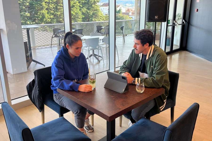 Ana Seiça à conversa com o jornalista do Flashscore