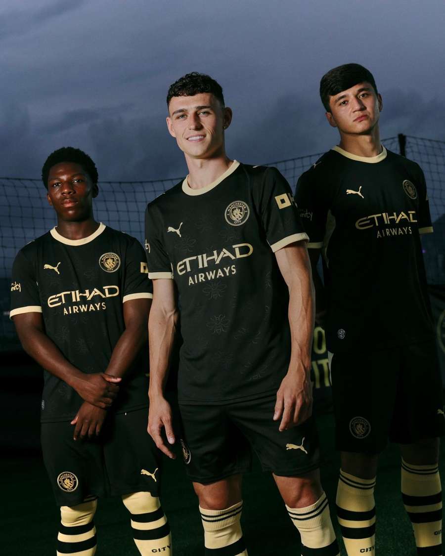 Venkovní dres Manchesteru City.
