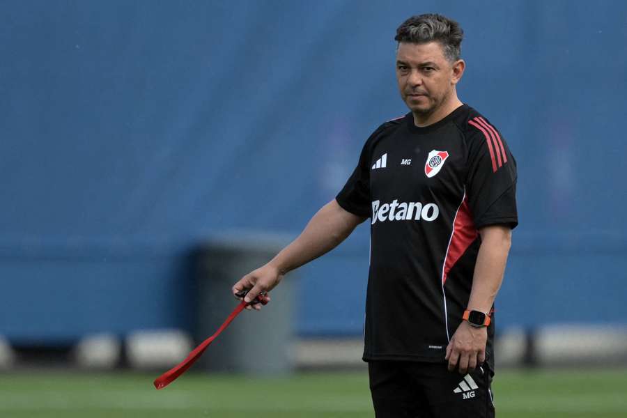 Marcelo Gallardo, en un entrenamiento de River.