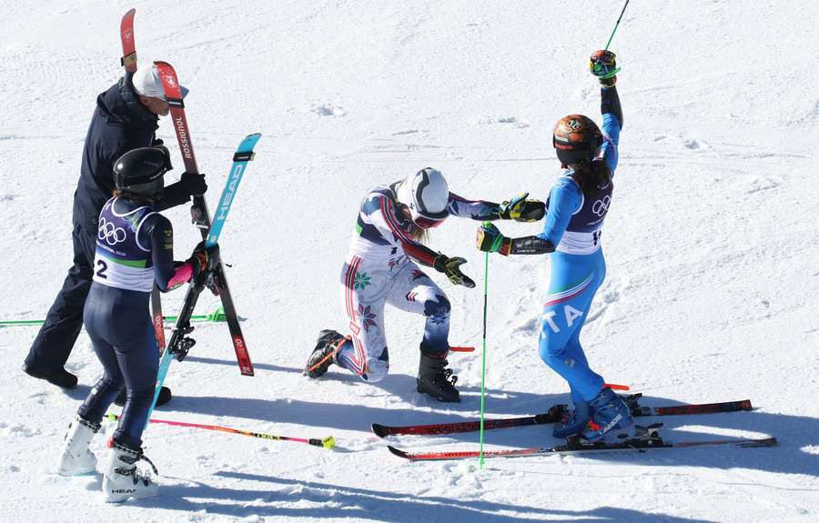 L'esultanza di Brignone L'esultanza di Brignone