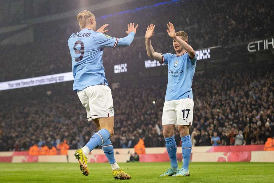 Kevin De Bruyne já assistiu Erling Haaland seis vezes esta época na Premier League