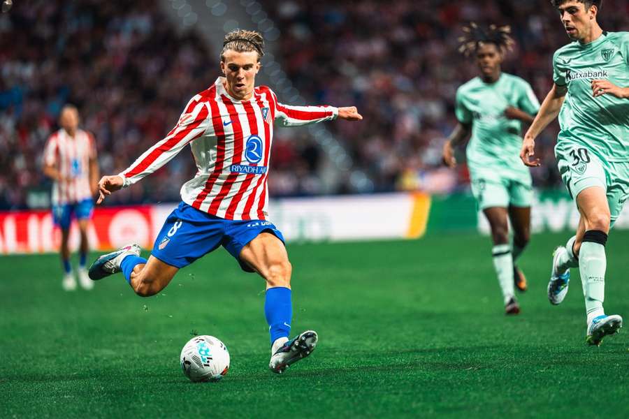 Pablo Barrios, durante el Atlético-Athletic