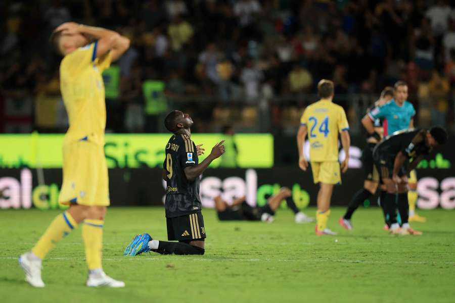 Juventus' Randal Kolo Muani celebrates after the match Juventus' Randal Kolo Muani celebrates after the match