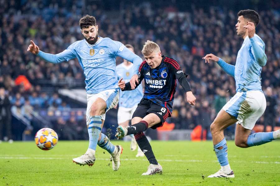 Magnus Mattsson under Champions League-kampen mod Manchester City