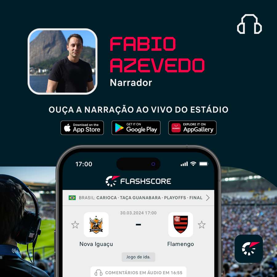 Flashscore transmite final do Carioca com narração ao vivo