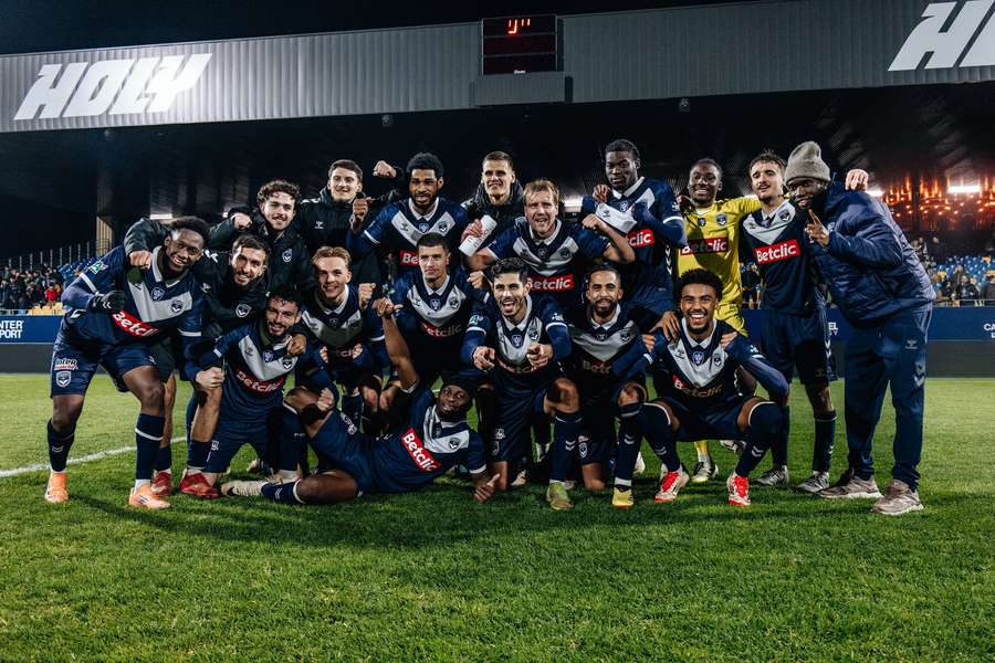 Les Girondins de Bordeaux après leur victoire en Coupe de France.