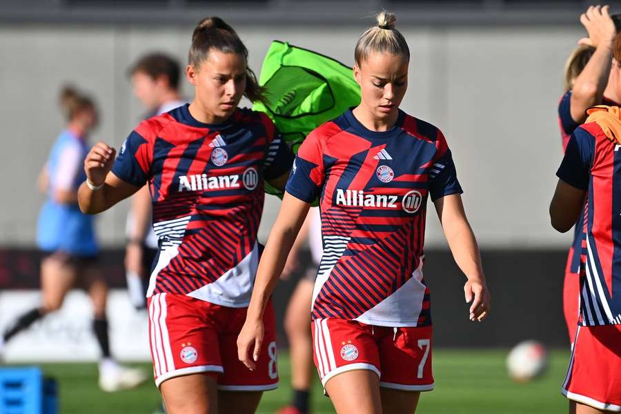 Oberdorf (l.) und Gwinn (r.) im Bayern-Training Oberdorf (l.) und Gwinn (r.) im Bayern-Training